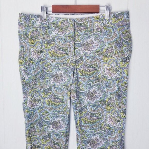 Ann Taylor Carnegie Crop Pants Women Size 8 Paisley Floral - Picture 9 of 14